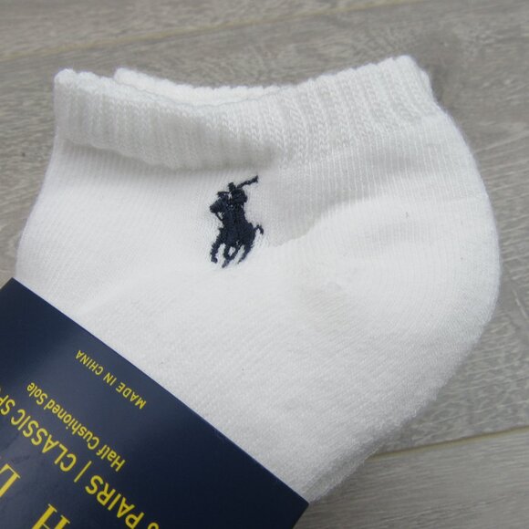 Polo Ralph Lauren Classic Sport Half Low Socks Mens Size 6-13 White (6-Pack) NEW - Picture 4 of 11